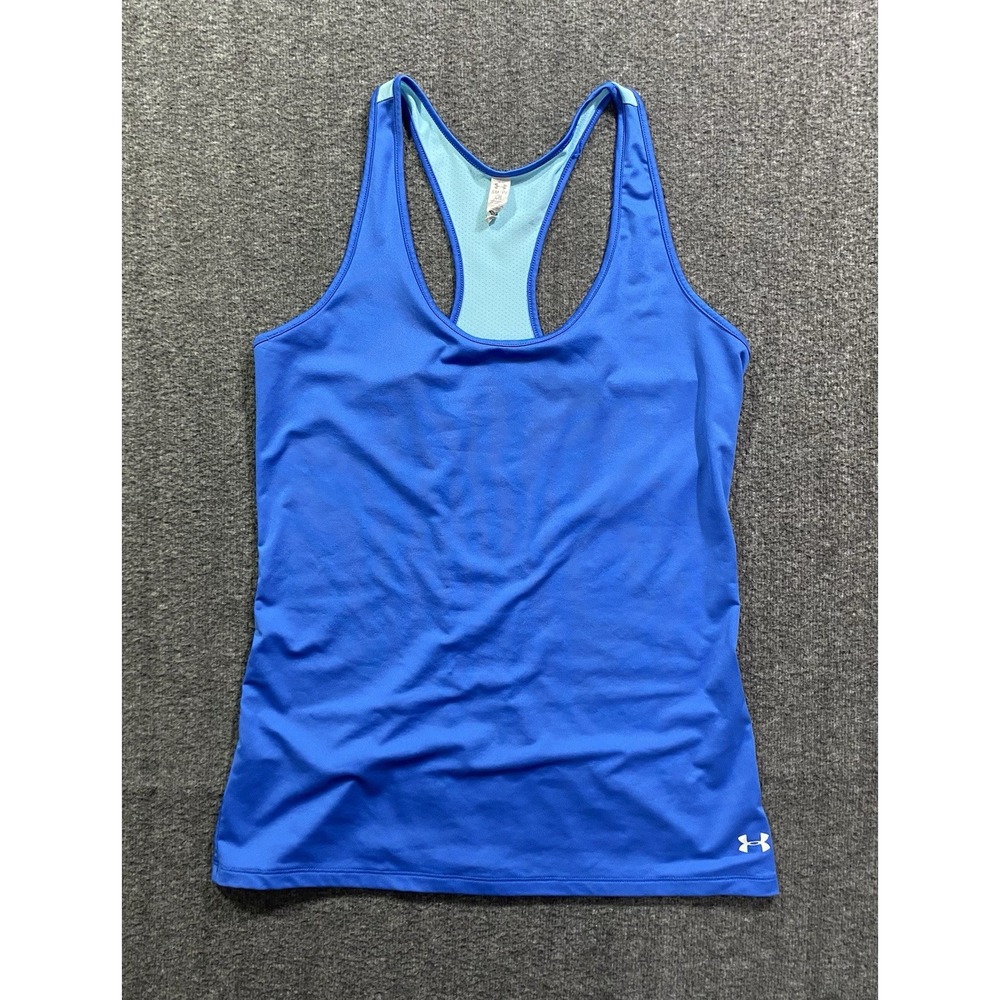 Under Armour Women's HeatGear Racerback Mesh Back Tank Top Blue Size S/M